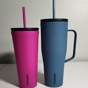 Two USED Corkcicle Cups (24 oz and 30 oz)